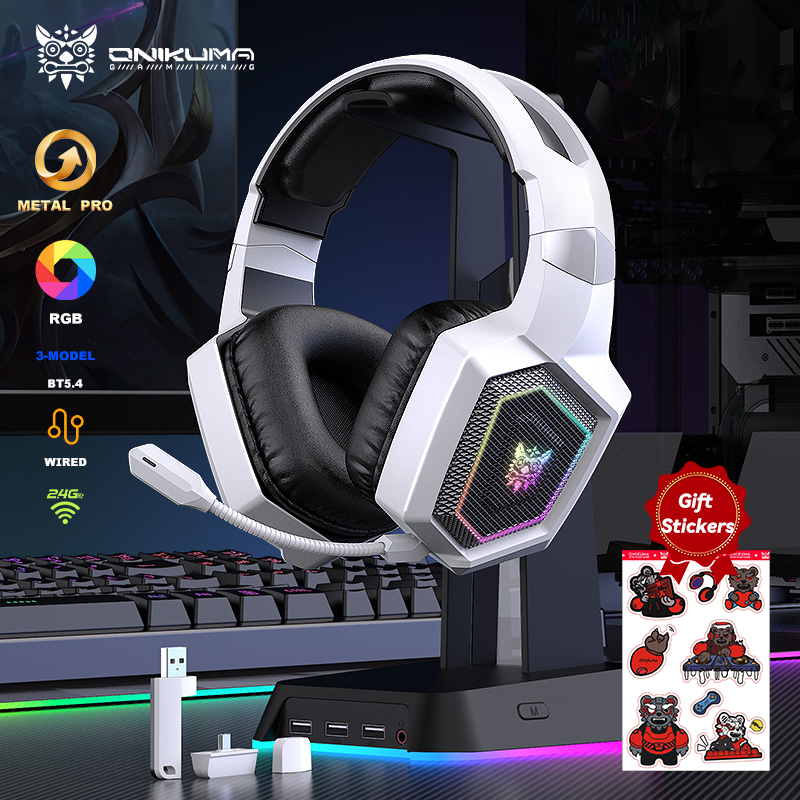 Esports Wireless Gaming Headset - ONIKUMA 2.4GHz Wireless Gaming Headset For
