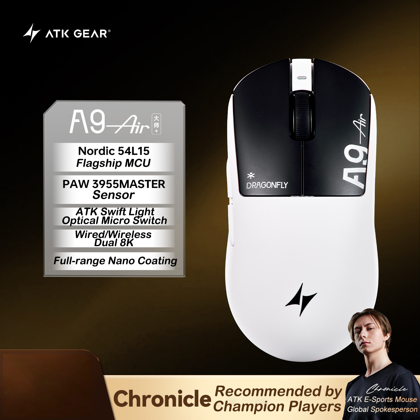 ATK A9 Air Ultimate Plus Gamin - Esports Gaming Mouse Wireless recension och pris