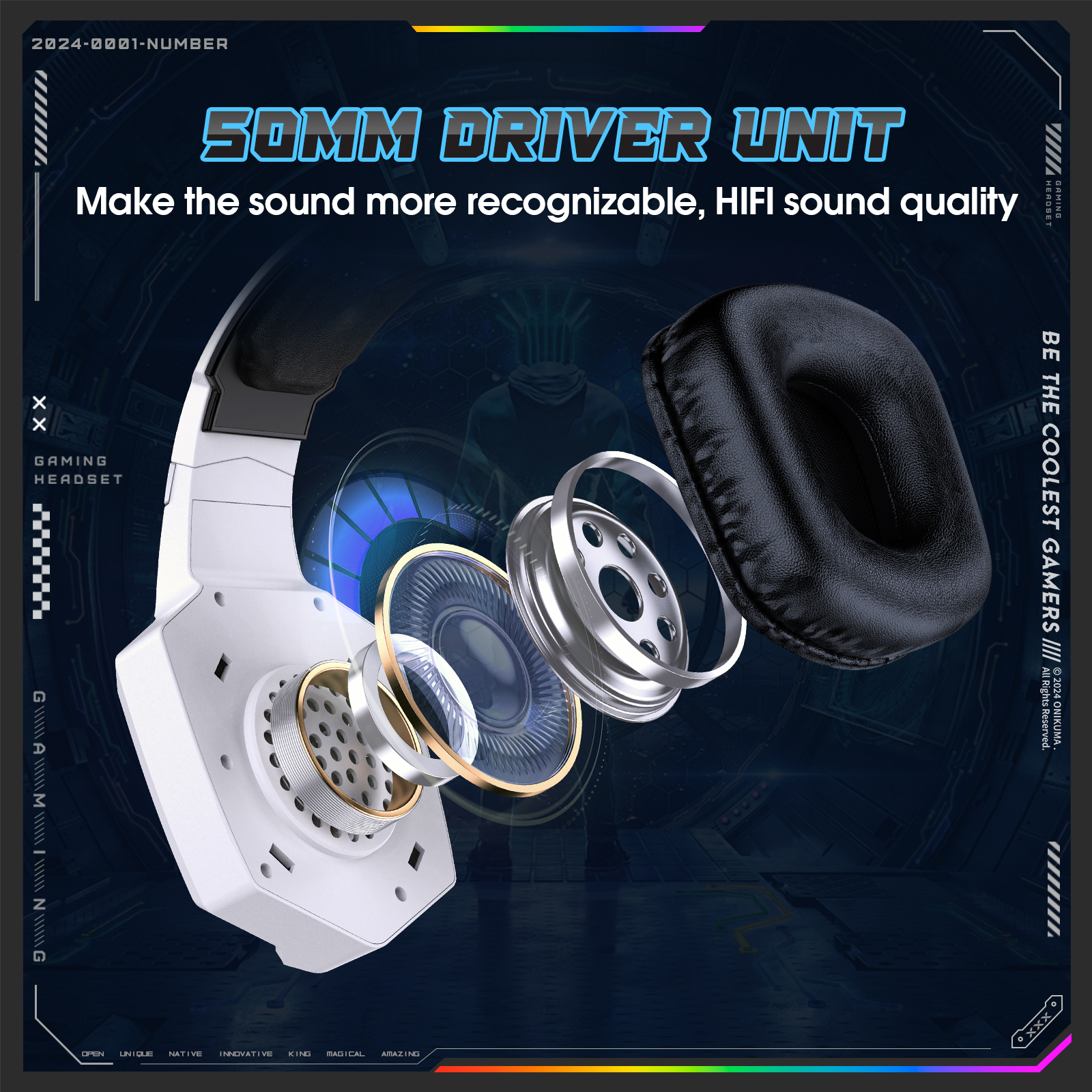 ONIKUMA 2.4GHz Wireless Gaming - Esports Wireless Gaming Headset recension och pris
