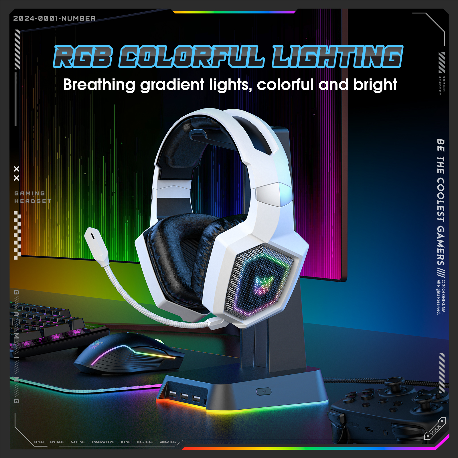 ONIKUMA 2.4GHz Wireless Gaming - Esports Wireless Gaming Headset recension och pris