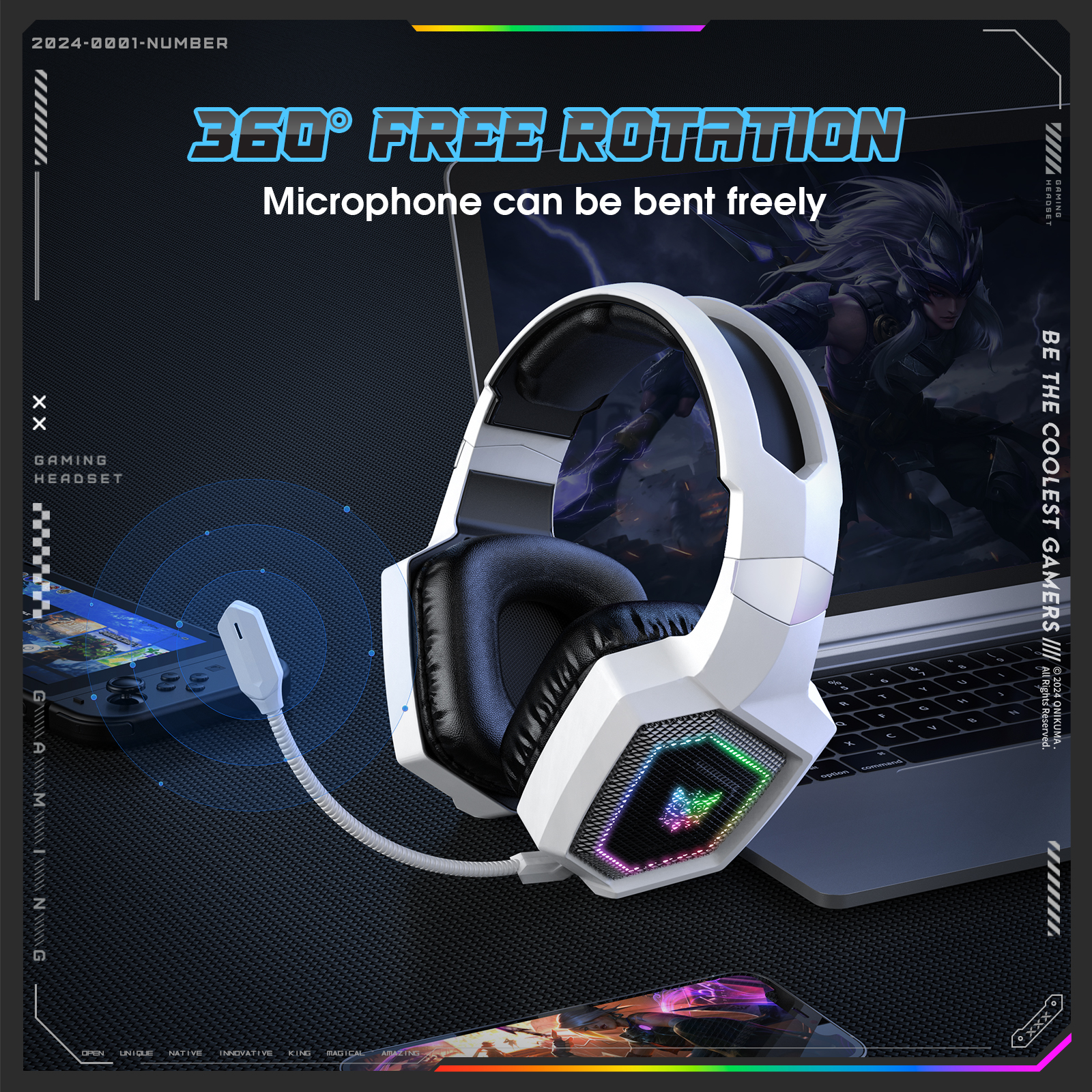 ONIKUMA 2.4GHz Wireless Gaming - Esports Wireless Gaming Headset recension och pris