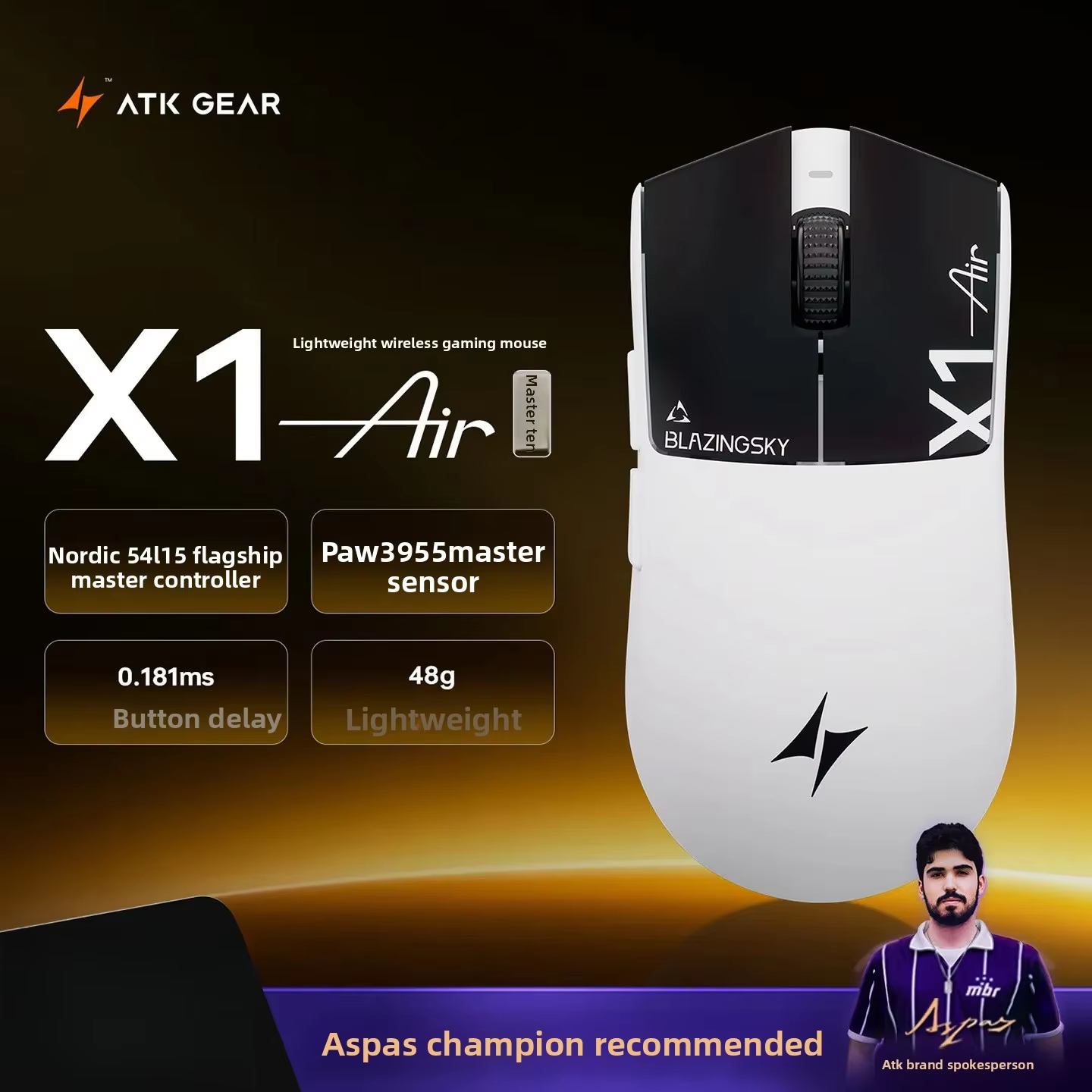 New ATK Blazing Sky X1 Air Ult - Esports Gaming Mouse Wireless recension och pris
